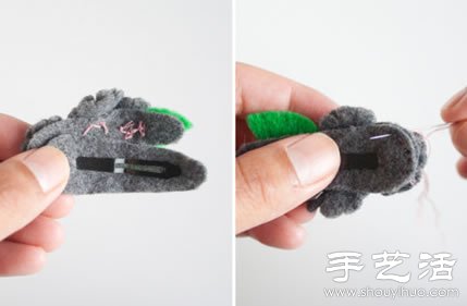 羊毛氈手工制作甜美四葉草發(fā)夾 -  rpnrmr.com