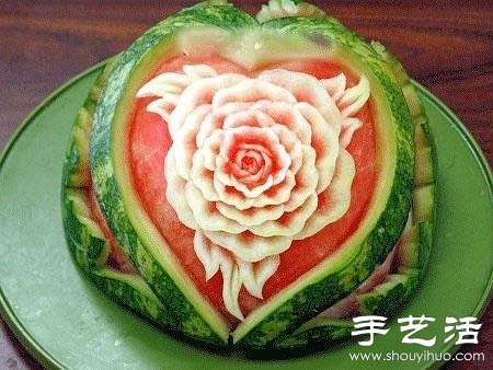 精美絕倫的的牡丹花西瓜雕刻 -  rpnrmr.com