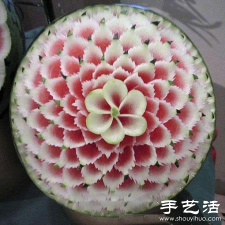 精美絕倫的的牡丹花西瓜雕刻 -  rpnrmr.com
