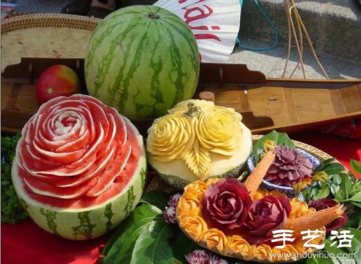 精美絕倫的的牡丹花西瓜雕刻 -  rpnrmr.com