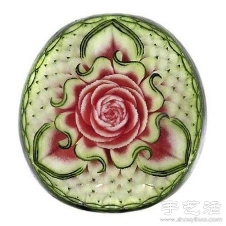 精美絕倫的的牡丹花西瓜雕刻 -  rpnrmr.com