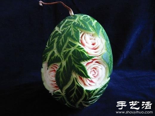 精美絕倫的的牡丹花西瓜雕刻 -  rpnrmr.com