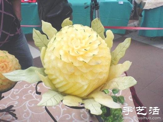 精美絕倫的的牡丹花西瓜雕刻 -  rpnrmr.com