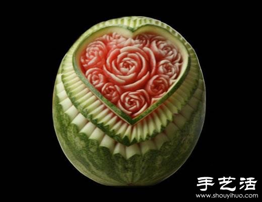 精美絕倫的的牡丹花西瓜雕刻 -  rpnrmr.com