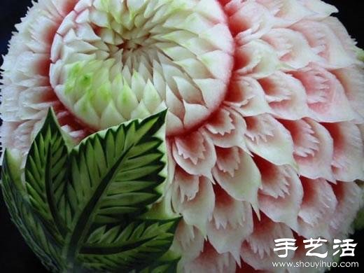 精美絕倫的的牡丹花西瓜雕刻 -  rpnrmr.com