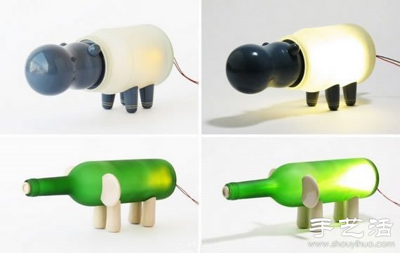 玻璃瓶變廢為寶 手工DIY奇趣動物臺燈 -  rpnrmr.com