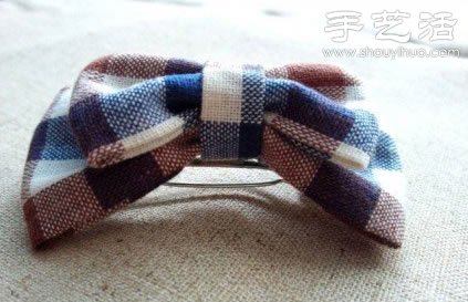 格子布手工制作蝴蝶結(jié)發(fā)夾 -  rpnrmr.com