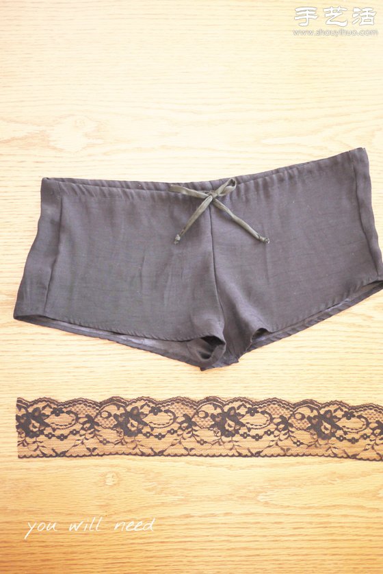 蕾絲+短褲 森女系性感短褲改造教程 -  rpnrmr.com