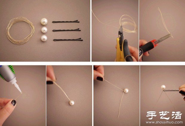 黑色發(fā)夾DIY珍珠發(fā)夾的手工制作教程 -  rpnrmr.com
