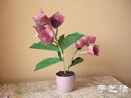 手工制作的漂亮紙花盆栽 -  rpnrmr.com