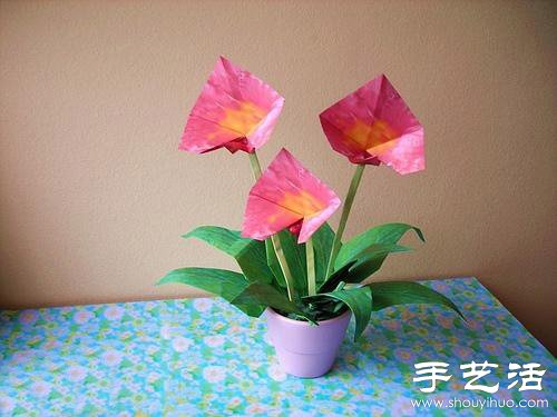 手工制作的漂亮紙花盆栽 -  rpnrmr.com