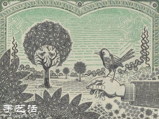 最敗家的手工：用美鈔DIY拼貼畫! -  rpnrmr.com