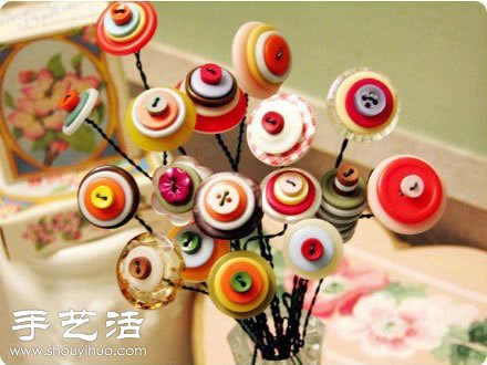 漂亮鈕扣花束制作 DIY鈕扣手捧花方法 -  rpnrmr.com