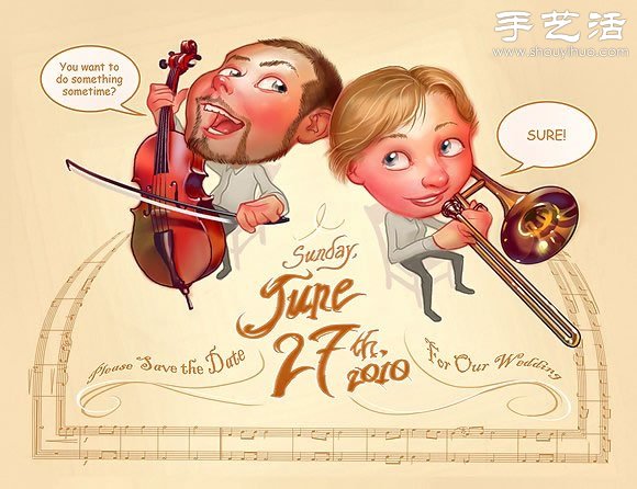 趣味個(gè)性國(guó)外婚禮請(qǐng)柬模板 -  rpnrmr.com