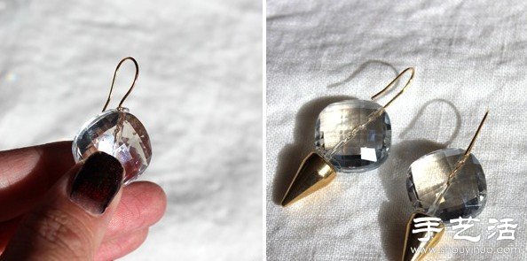 潮款水鉆耳環(huán)DIY手工制作教程 -  rpnrmr.com