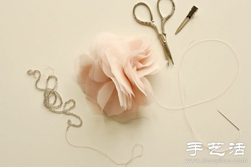 雪紡布手工制作漂亮花朵裝飾 -  rpnrmr.com