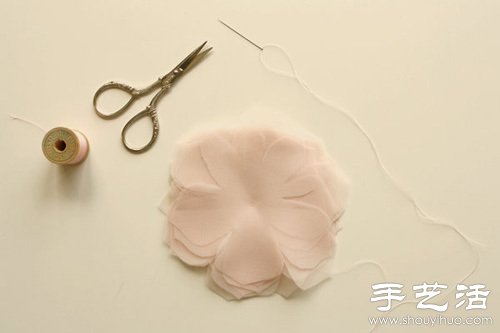 雪紡布手工制作漂亮花朵裝飾 -  rpnrmr.com