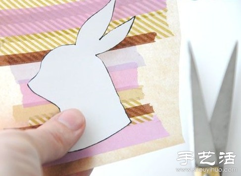 彩色膠帶創(chuàng)意手工DIY兔子貼飾 -  rpnrmr.com