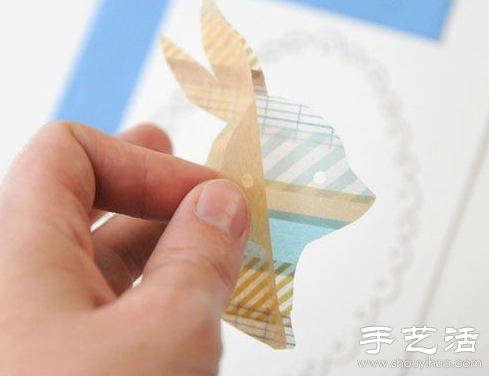 彩色膠帶創(chuàng)意手工DIY兔子貼飾 -  rpnrmr.com