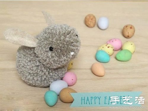 毛線+毛氈布 DIY手工制作兔子玩偶 -  rpnrmr.com