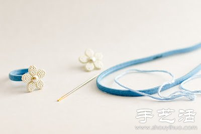 紐扣+松緊帶 DIY手工制作可愛小花戒指 -  rpnrmr.com