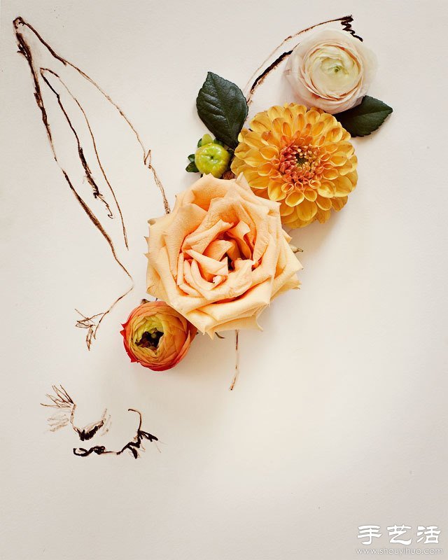 花朵與簡(jiǎn)筆畫結(jié)合DIY奇妙昆蟲圖案 -  rpnrmr.com