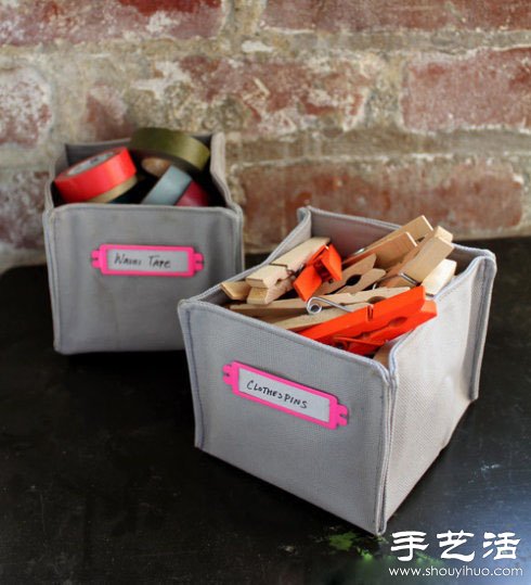 帶標(biāo)簽布藝收納盒手工制作教程 -  rpnrmr.com
