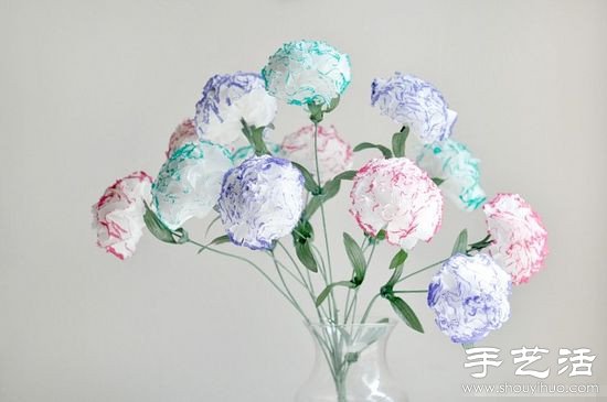 餐巾紙DIY康乃馨紙花的做法 -  rpnrmr.com