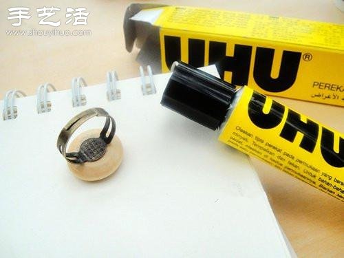 圍棋棋子+戒托 創(chuàng)意DIY可愛“寶石”戒指 -  rpnrmr.com