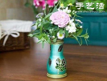 玻璃瓶變廢為寶手工制作精致花瓶 -  rpnrmr.com