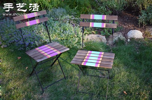 舊椅子改造 DIY時(shí)尚絢麗多彩靠椅 -  rpnrmr.com