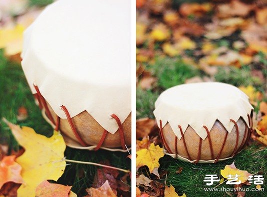 干葫蘆+皮革 DIY制作可愛玩具鼓 -  rpnrmr.com