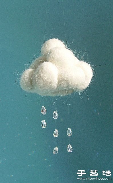 棉花、水鉆及魚線創(chuàng)意DIY下雨場景 -  rpnrmr.com