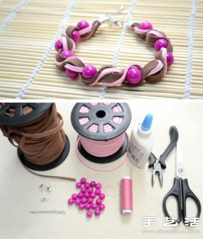 漂亮皮革串珠手鏈DIY手工制作教程 -  rpnrmr.com