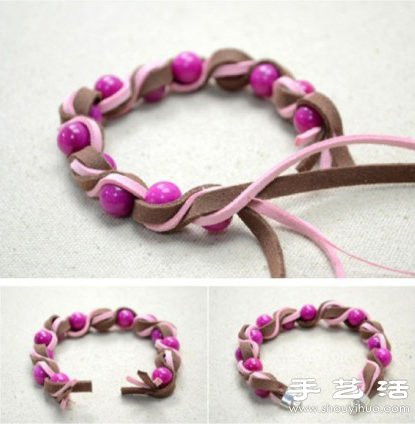 漂亮皮革串珠手鏈DIY手工制作教程 -  rpnrmr.com
