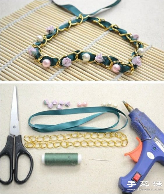 唯美金屬扣環(huán)綢帶手鏈DIY手工制作 -  rpnrmr.com