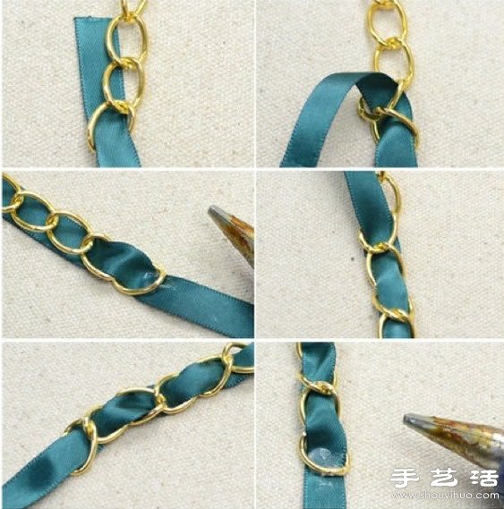 唯美金屬扣環(huán)綢帶手鏈DIY手工制作 -  rpnrmr.com