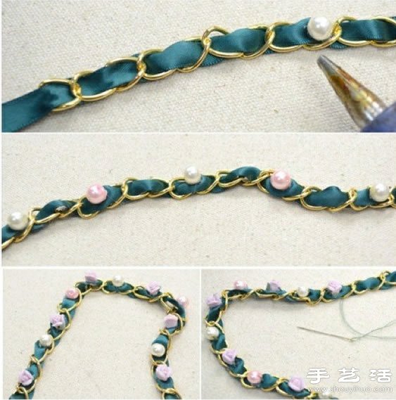 唯美金屬扣環(huán)綢帶手鏈DIY手工制作 -  rpnrmr.com