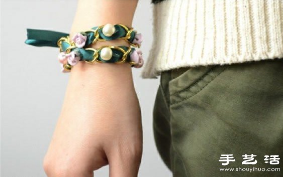 唯美金屬扣環(huán)綢帶手鏈DIY手工制作 -  rpnrmr.com