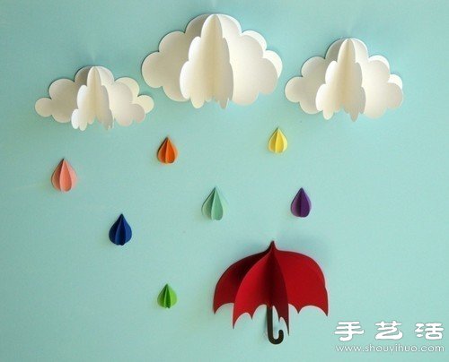 紙藝DIY小清新下雨場(chǎng)景 -  rpnrmr.com