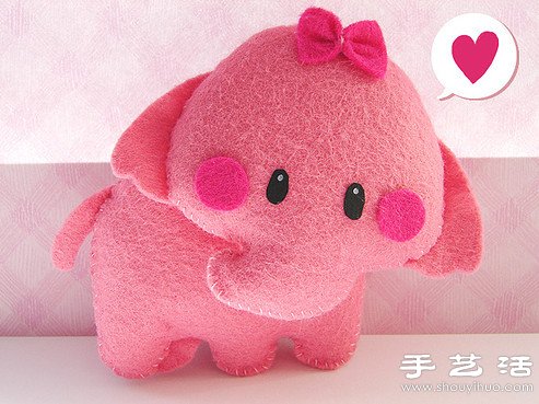 毛氈布DIY制作超粉嫩小象玩偶 -  rpnrmr.com