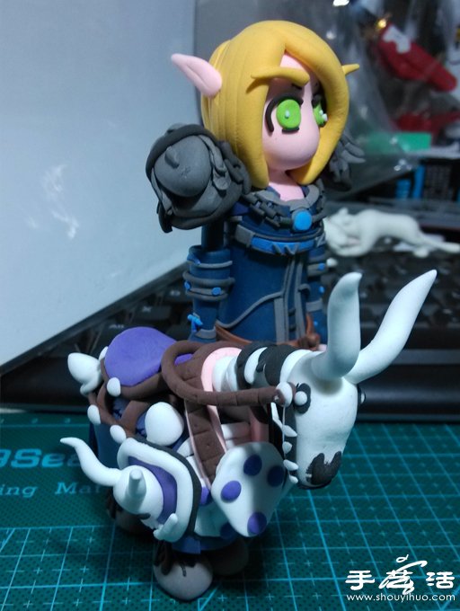 魔獸世界玩家軟陶DIY——血精靈牧師和DK馬 -  rpnrmr.com