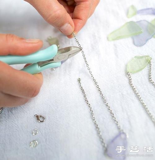 玻璃馬賽克手工制作清新手鏈/耳墜/耳釘 -  rpnrmr.com