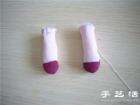 襪子+棉花+紐扣 手工制作兔子娃娃玩偶 -  rpnrmr.com