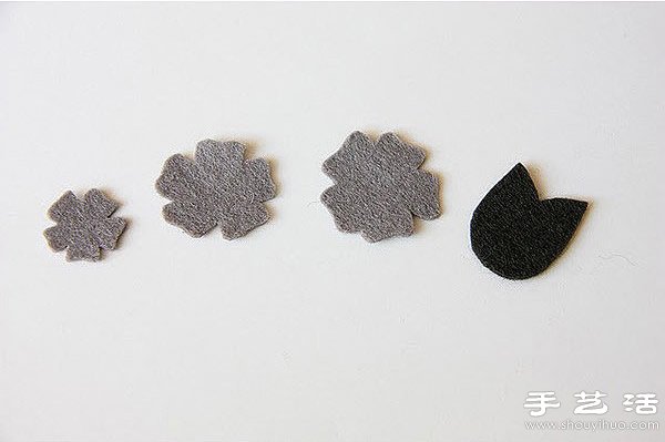 毛氈布+珍珠 手工制作漂亮裝飾花朵/發(fā)夾 -  rpnrmr.com