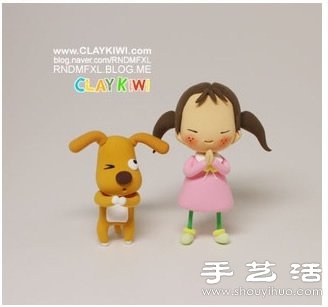 小女孩狗狗玩偶軟陶/超輕粘土手工制作圖解 -  rpnrmr.com