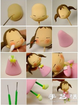 小女孩狗狗玩偶軟陶/超輕粘土手工制作圖解 -  rpnrmr.com