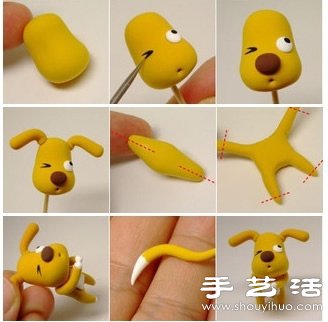 小女孩狗狗玩偶軟陶/超輕粘土手工制作圖解 -  rpnrmr.com