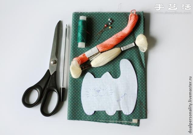 手工布藝貓咪靠枕/抱枕/玩偶/掛件制作圖解 -  rpnrmr.com