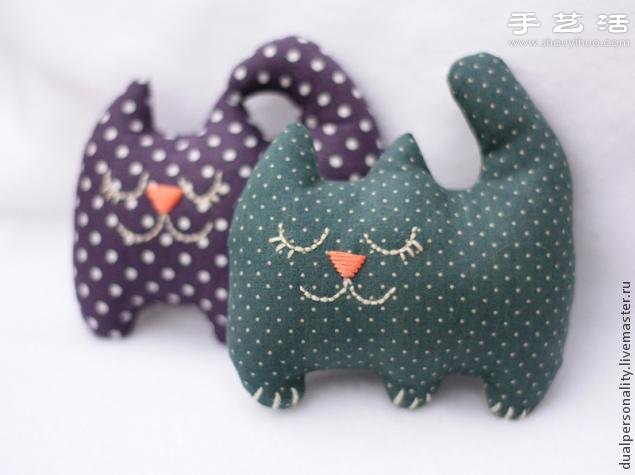 手工布藝貓咪靠枕/抱枕/玩偶/掛件制作圖解 -  rpnrmr.com